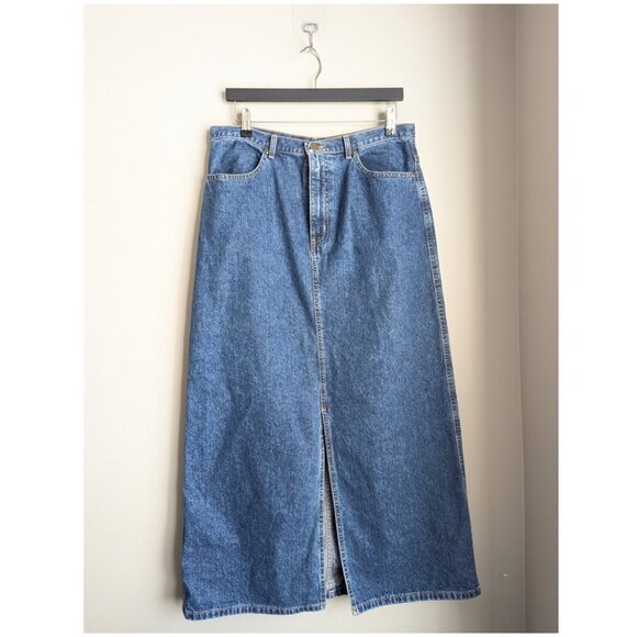Vintage Eddie Bauer Maxi Denim Skirt *small flaw - Picture 1 of 7